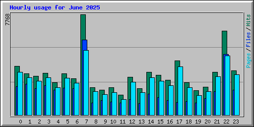 Hourly usage for June 2025